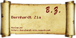 Bernhardt Zia névjegykártya